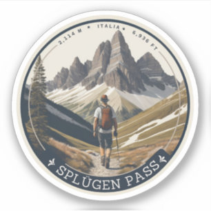 Splügenpass Alpenpass Lepontinische Alpen Aufkleber