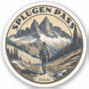 Splügenpass Alpenpass Lepontinische Alpen Aufkleber