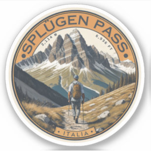 Splugenpass Berg Lepontinische Italienische Alpen Aufkleber