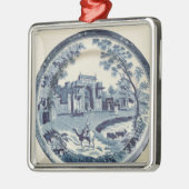 Spode blaue und weiße Platte, c.1815 Silbernes Ornament (Links)