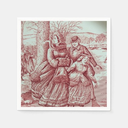 Spode Limited Ed Weihnachtsbild Serviette (Vorderseite)