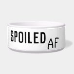 Spoiled AF Funny Spaß Dog Pet Napf<br><div class="desc">Dieses Design entstand aus meiner einzigartigen Acrylmalerei. Sie kann personalisiert werden, indem Sie auf die Schaltfläche Anpassen klicken und den Namen, die Initialen oder die Wörter ändern. Sie können auch die Textfarbe und den Textstil ändern oder den Text für nur ein Bild löschen. Kontaktieren Sie mich unter colorflowcreations@gmail.com , wenn...</div>