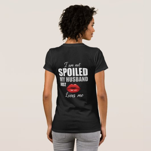 Spoiled by Husband Shirt Design Red Lips Graphic (Schwarz voll)
