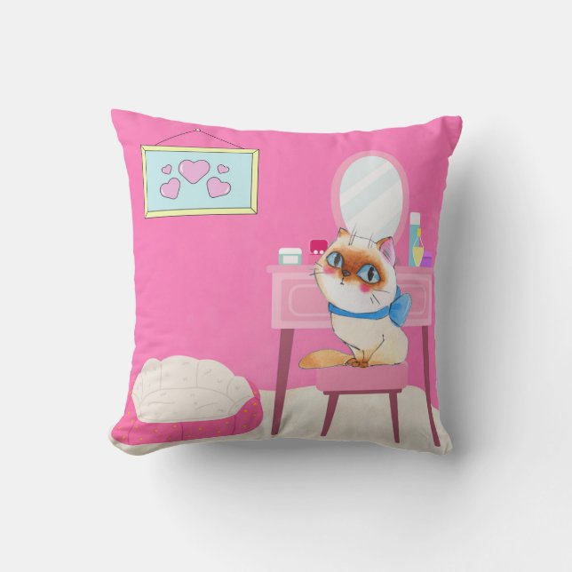 Spoiled Kitty Throw Kissen (Vorderseite)