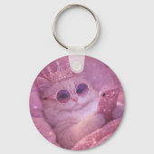 Spoiled Princess Cat Texting in Bed                Schlüsselanhänger (Rückseite)