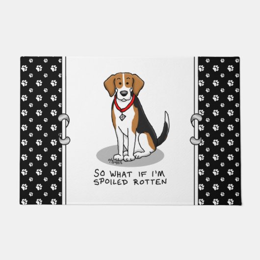Spoiled Rotten Beagle (Trikolon 3) Hund Funny Fußmatte (Vorderseite)