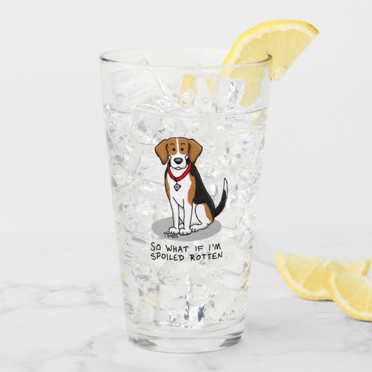Spoiled Rotten Beagle (Trikolon 3) Hund Funny Glas (Rückseite Ice)