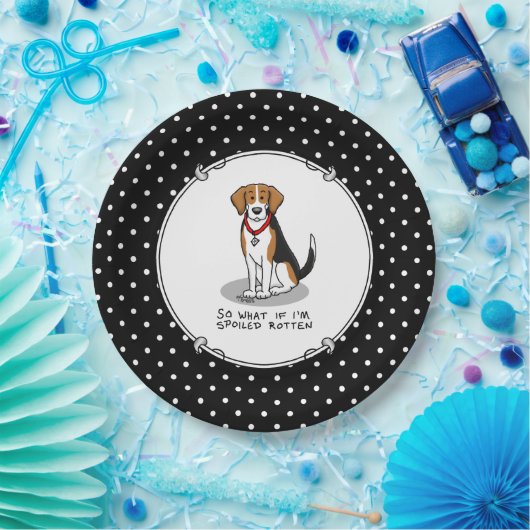 Spoiled Rotten Beagle (Trikolon 3) Hund Funny Pappteller (Party)