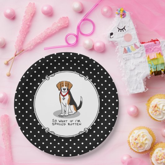 Spoiled Rotten Beagle (Trikolon 3) Hund Funny Pappteller (Party)