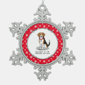 Spoiled Rotten Beagle (Trikolon 3) Hund Funny Schneeflocken Zinn-Ornament (Vorderseite)