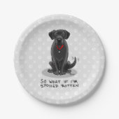 Spoiled Rotten Black Lab Labrador Retriever Dog Pappteller (Vorderseite)