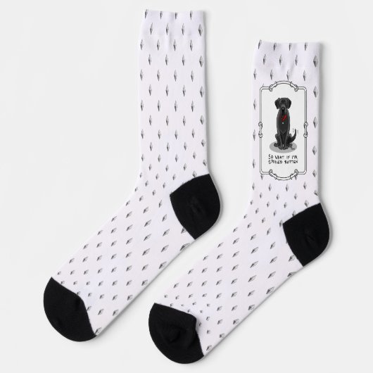 Spoiled Rotten Black Lab Labrador Retriever Dog Socken (Linkes Detail)