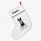 Spoiled Rotten Boston Terrier (Niedlicher Hund) Großer Weihnachtsstrumpf (Rückseite (Hängend))