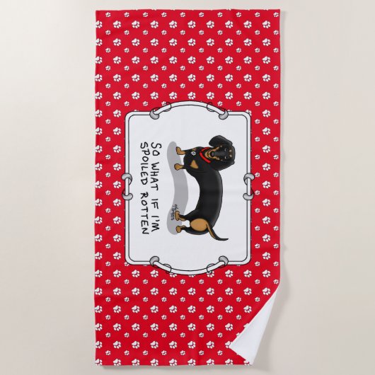 Spoiled Rotten Dackel Dog (S schwarz & tan) Niedli Strandtuch (Vorderseite)