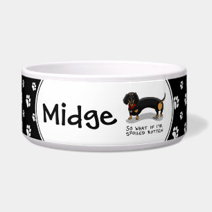 Spoiled Rotten Dackel (S schwarz & tan) Niedlicher Napf