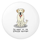 Spoiled Rotten Gelbe Labrador Labrador Retriever F Keramikknauf (Vorderseite)