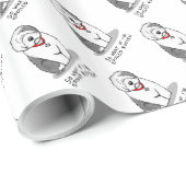Spoiled Rotten Old English Sheepdog (Grau 1) Funny Geschenkpapier (Rolleneckpunkt)
