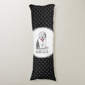 Spoiled Rotten Old English Sheepdog (Grau 1) Funny Seitenschläferkissen (Vorderseite Vertikal)