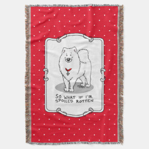 Spoiled Rotten Samoyed Hund Niedliche Höhenlage Fu Decke