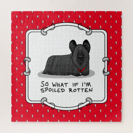 Spoiled Rotten Skye Terrier Dog (schwarz) Niedlich Puzzle (Vertikal)
