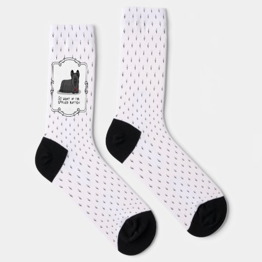 Spoiled Rotten Skye Terrier Dog (schwarz) Niedlich Socken (Rechts)