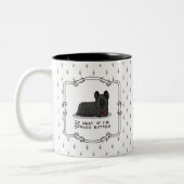 Spoiled Rotten Skye Terrier Dog (schwarz) Niedlich Zweifarbige Tasse (Links)