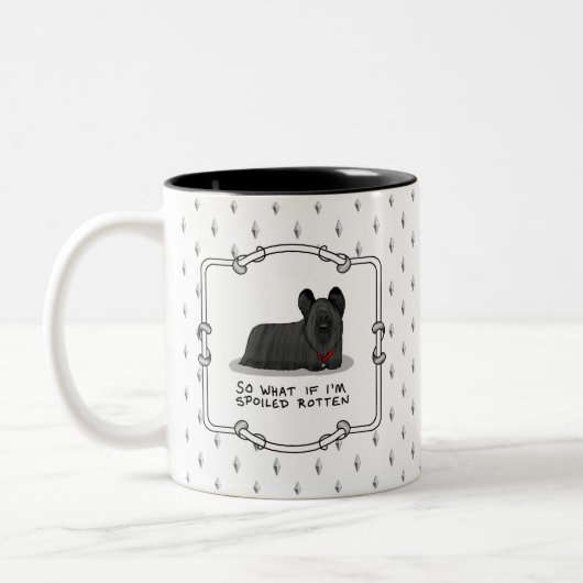 Spoiled Rotten Skye Terrier Dog (schwarz) Niedlich Zweifarbige Tasse (Links)