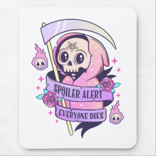 Spoiler Alert Jeder stirbt Niedlich rosa Halloween Mousepad