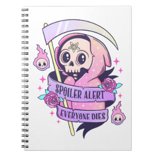 Spoiler Alert Jeder stirbt Niedlich rosa Halloween Notizblock