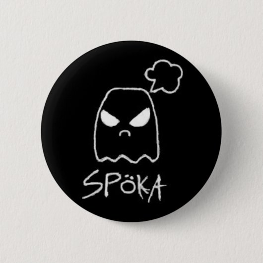 Spöka Schwarzes Button (Vorderseite)
