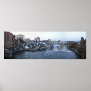 Spokane City Skyline Poster