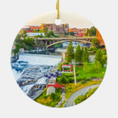 Spokane Falls Washington Christmas Tree Ornament (Hinten)