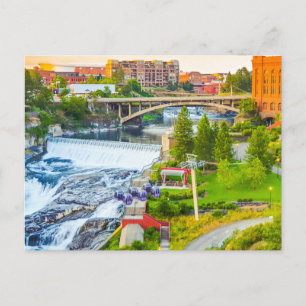 Spokane Falls Washington Postkarte