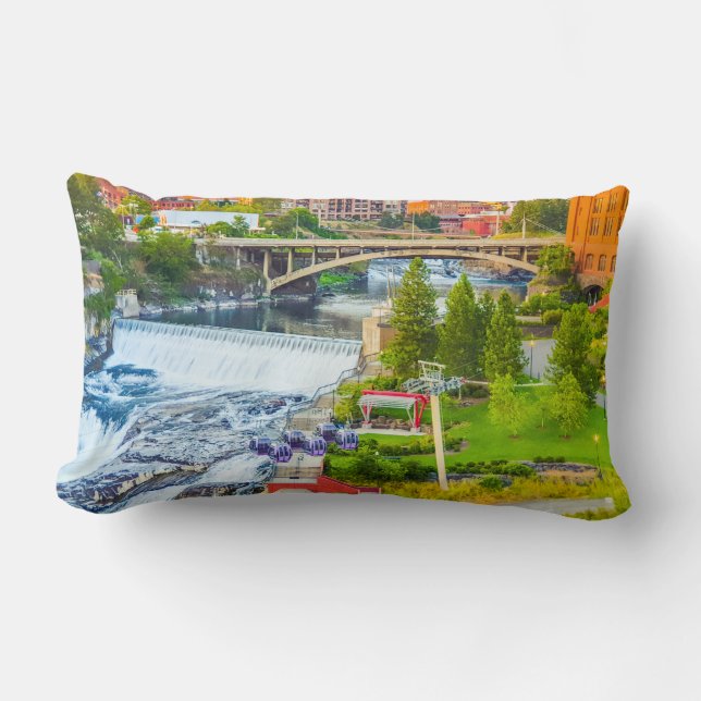 Spokane Falls Washington Throw Kissen (Vorderseite)