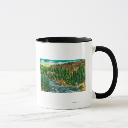 Spokane Fluss und Hängebrücke Tasse (Rechts)