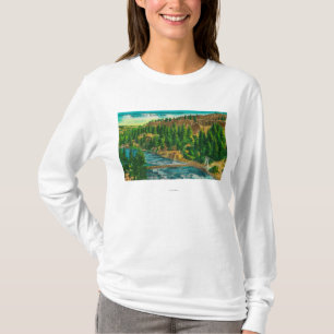 Spokane-Fluss und Suspendierungs-Fuß-Brücke T-Shirt