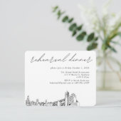 Spokane Hochzeit Elegantes Probe Dinner Begleitkarte (Stehend Vorderseite)