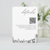 Spokane Hochzeit Moderne Details QR Code Begleitkarte (Stehend Vorderseite)