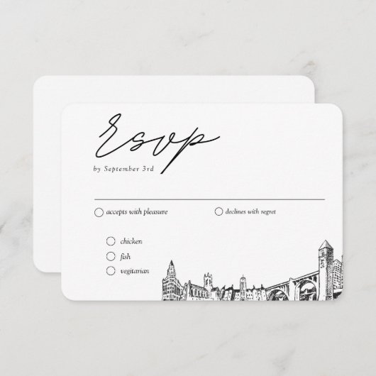 Spokane Hochzeit traditionelle UAWG Option Begleitkarte (Vorne/Hinten)