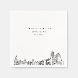 Spokane Hochzeitspapier Minimalistisch Serviette