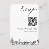 Spokane Hochzeitzeitsstichcode Moderner UAWG QR Begleitkarte (Vorderseite)