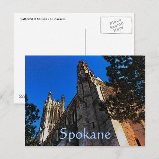 Spokane (Kathedrale) Postkarte (Vorne/Hinten)