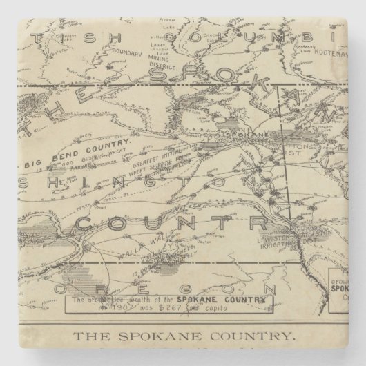 Spokane-Land Steinuntersetzer (Vorderseite)