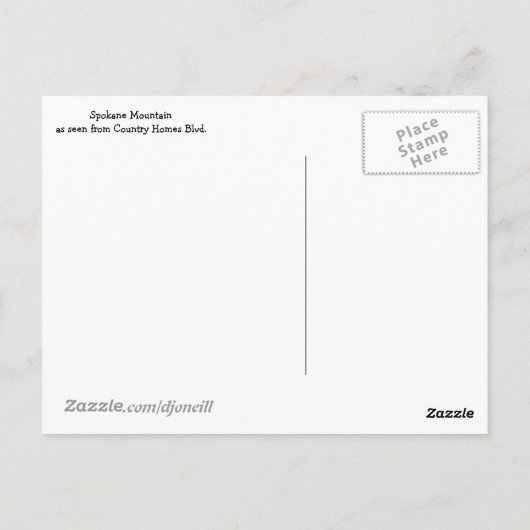 Spokane Mountain Postkarte (Rückseite)