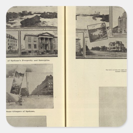 Spokane Quadratischer Aufkleber (Vorderseite)