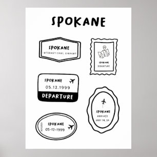 Spokane - Sammlung von Briefmarke für Reisen   Vin Poster