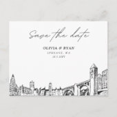 Spokane Save the Date Postcard Elegante Hochzeit Postkarte (Vorderseite)