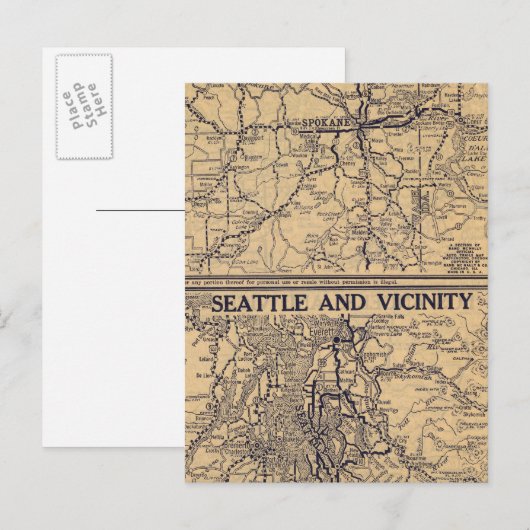 Spokane, Seattle Postkarte (Vorne/Hinten)