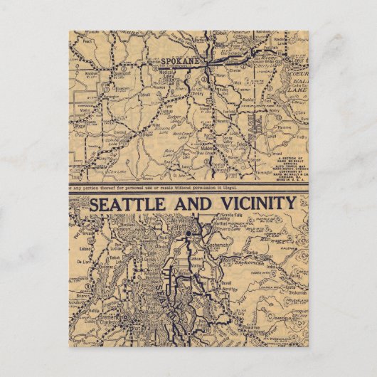 Spokane, Seattle Postkarte (Vorderseite)