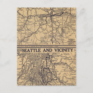 Spokane, Seattle Postkarte